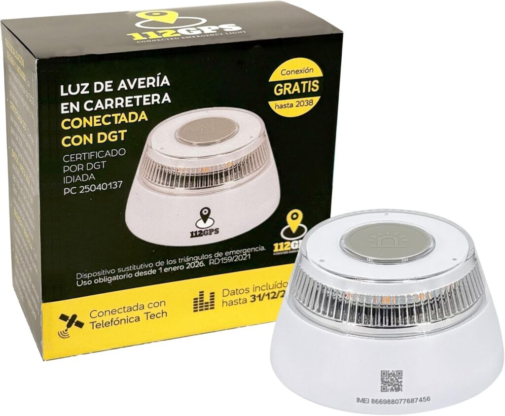 Digital House Luz de Emergencia con Geolocalización Baliza V16 Conectada y Homologada DGT 2026 Visible Hasta 1km