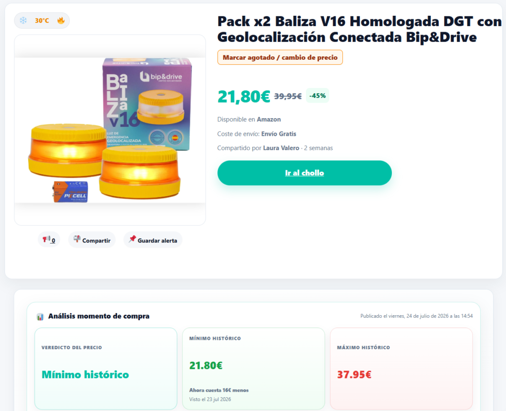 https://aciertachollo.es/chollos/pack-x2-baliza-v16-homologada-dgt-con-geolocalizacion-conectada-bipdrive/ Pack x2 Baliza V16 Homologada DGT con Geolocalización Conectada Bip&Drive
